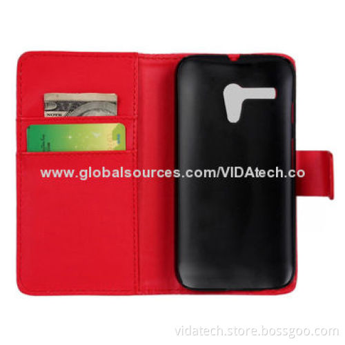 Flip Frosted Leather Case with Credit Card Slot and Holder for Motorola Moto G X1032, Manufacturer